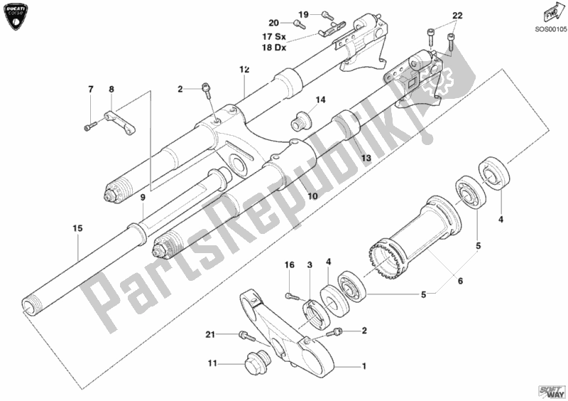 Wszystkie części do Przedni Widelec Ducati Superbike 998 RS 2003